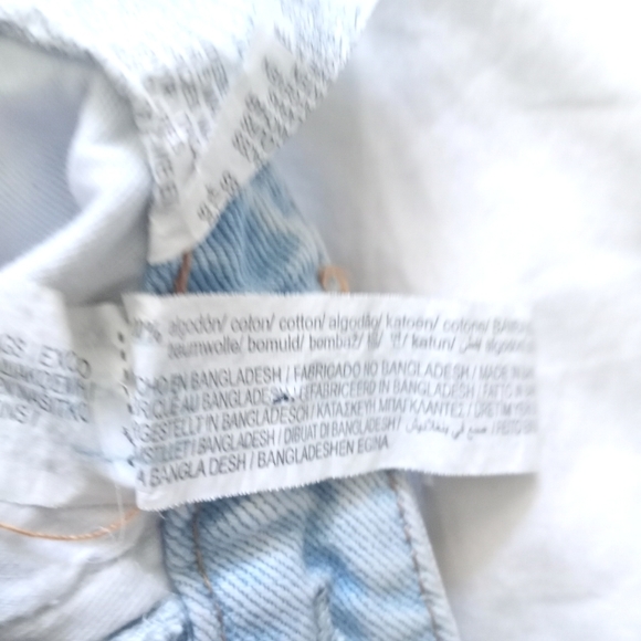 Zara Denim High Waisted Yellow Striped Jeans Shorts Sz 2 - Picture 10 of 16